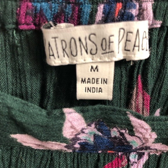 Dark Green Floral Midi Wrap Skirt - Picture 2 of 4